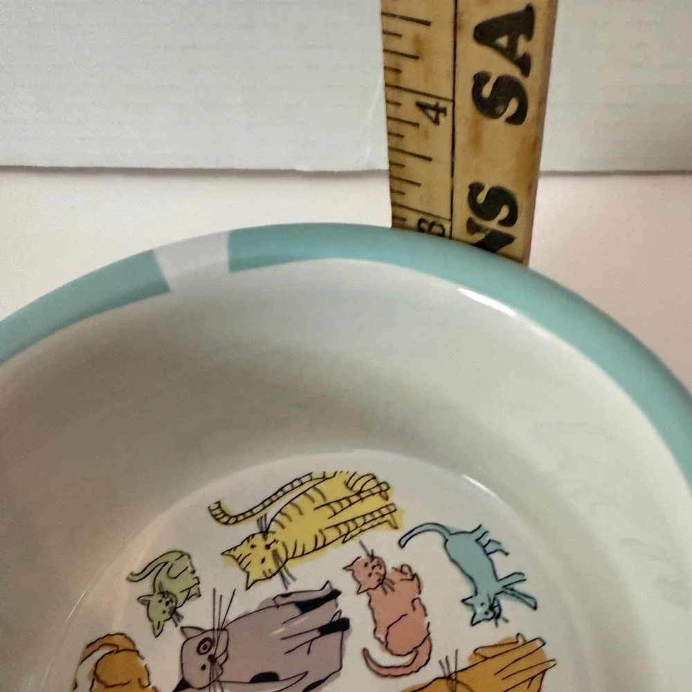 Ceramic Stoneware Bowl Cat Kitten Whimsical Dishwasher Microwave Safe